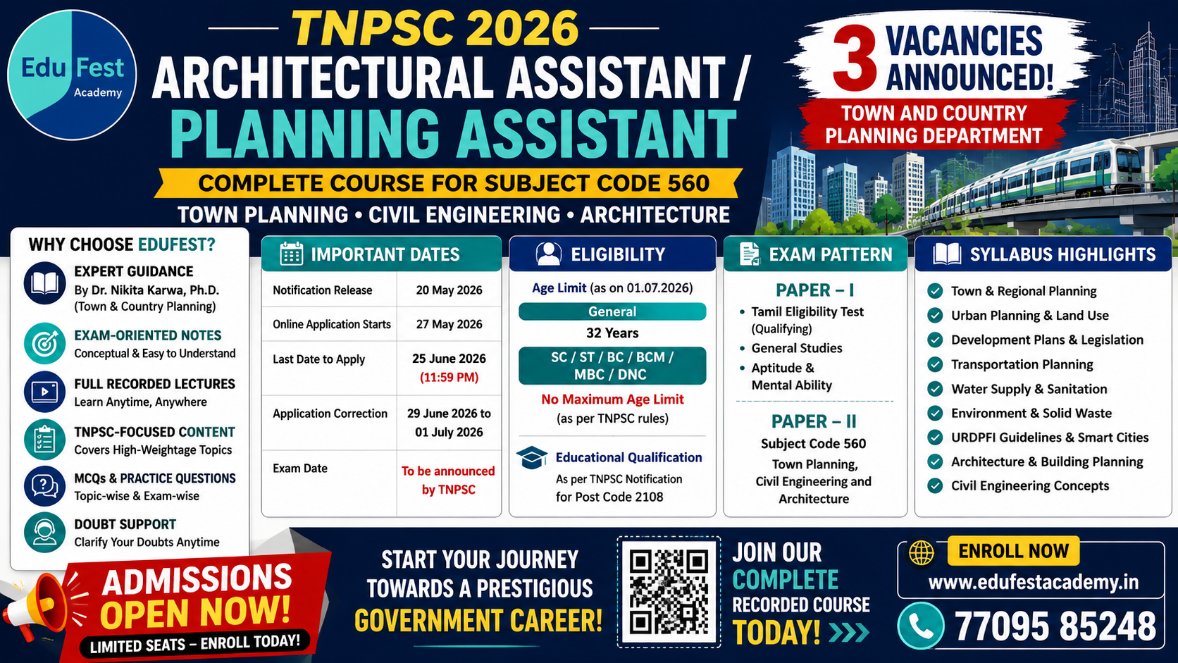 TNPSC Architectural Assistant / Planning Assistant 2026: Eligibility, Vacancy, Syllabus & Important Dates