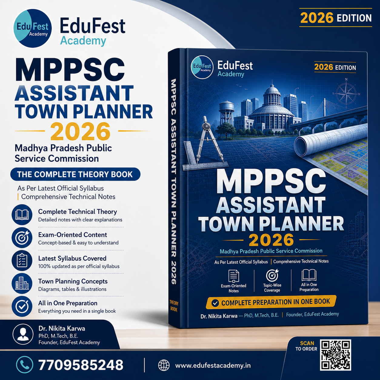 MPPSC Assistant Town Planner 2026 notes book cover — EduFest Academy