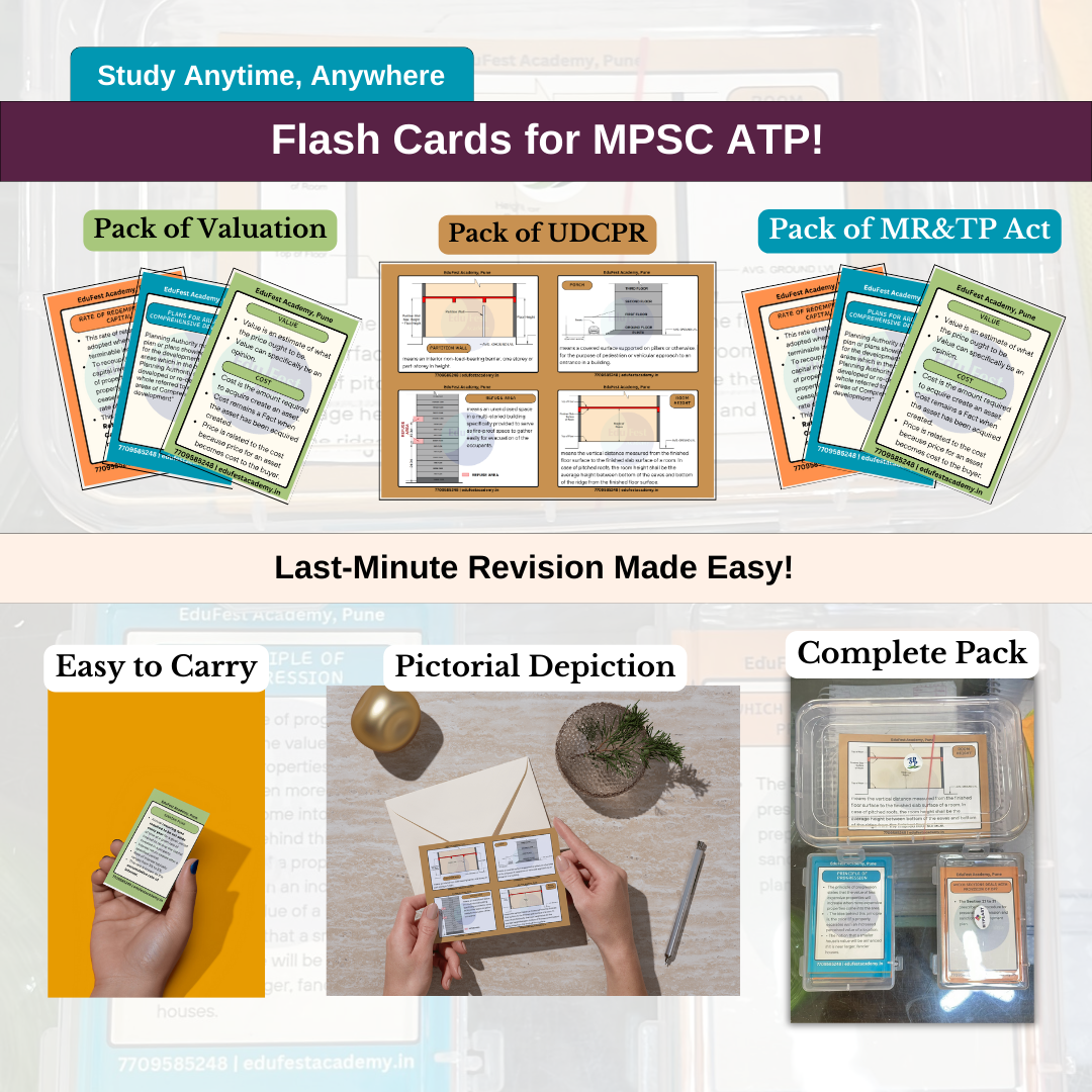 MPSC ATP Flashcards – Quick Revision for MR&TP Act 1966, Valuation & UDCPR 🎯